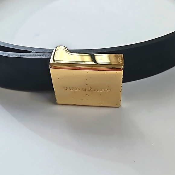 Authentic! Burberry Belt Womens Black Luxury Designer Belt Gold Size 36 Italy - Picture 12 of 12